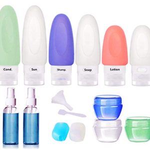 16 Pcs Silicone Travel Bottle Set, TSA Approved Silicone Bottle Container Spray