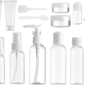 Lisapack 14 PCS Travel Bottle Set for Toiletries (Max. 3.4Oz) Travel Size Container