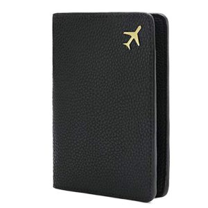 DEFWAY Leather Passport Holder RFID Blocking Travel Wallet