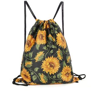 Sunflowers Drawstring Backpack Bag Men & Women Sport Gym Sack Cinch Bag