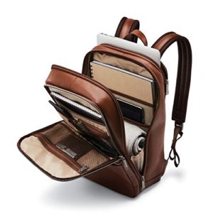 Samsonite Classic Leather Slim Backpack, Brown, One Size