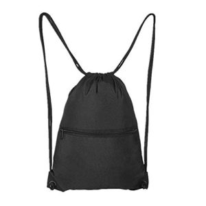 Aiditex Drawstring Sport Bag Black Gym Bag for Men Women