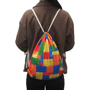 Showudesigns Children Drawstring Backpack String Sack Gymbag Soccer Design
