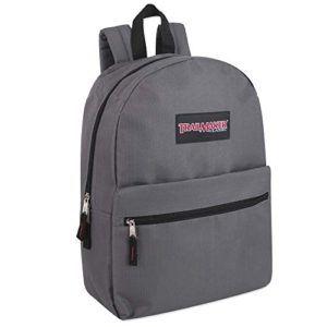 Classic Traditional Solid 17 Inch Backpacks with Adjustable Padded Shoulder Straps