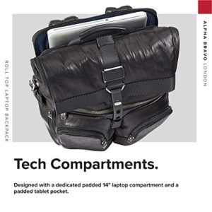 TUMI - Alpha Bravo London Roll Top Leather Laptop Backpack