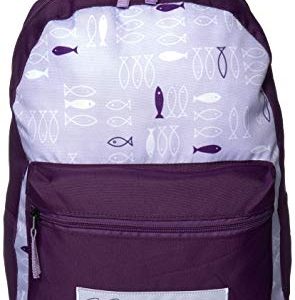 Nautica Girls' Big Fashion Print Small Backpack for Kids, Grape