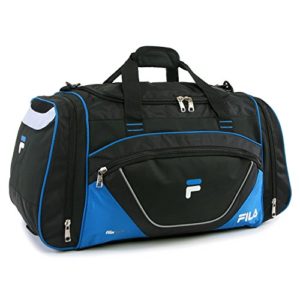 Fila Acer Large Sport Duffel Bag, Black/Blue, One Size