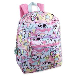 Trail maker Girls' All Over Printed Backpack 17 Inch With Padded Straps