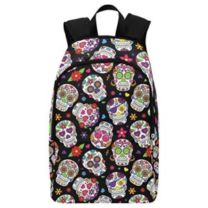 InterestPrint Day of the Dead Sugar Skull Casual Backpack College School Bag