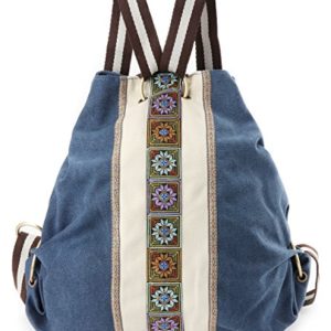 Women Canvas Backpack Daypack Casual Shoulder Bag, Vintage Heavy-duty