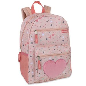 Girl's Backpack With Plush Applique And Multiple Pockets