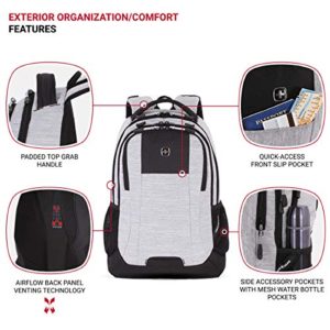 SWISSGEAR Laptop School work and Travel Backpack (Heather Gray)