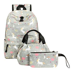 Leaper Unicorn Backpack School Bag Travel Bag Lunch Bag Purse
