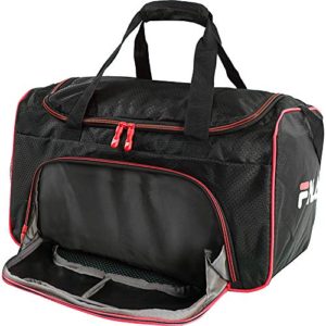 Fila Orson Small Sports Duffel Bag, Black/Red, One Size