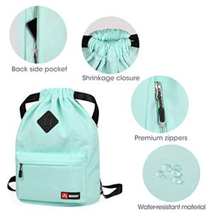 Drawstring Backpack String Bag Sackpack Cinch Water Resistant Nylon for Gym