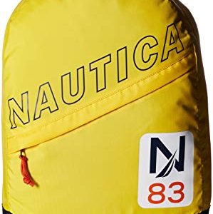 Nautica Men's Zip Polyester Resistant Laptop Backpack, Yellow/Patch
