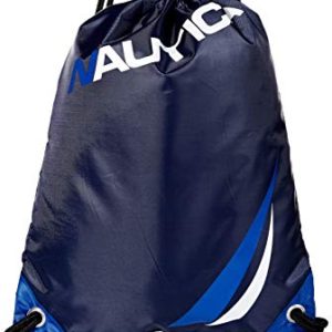Nautica Kids' Big Drawstring Backpack Cinch Bag, Navy