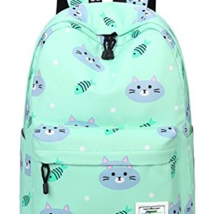 Bookbags for Teens, Cute Cat and Fish Laptop Backpack School Bags Travel