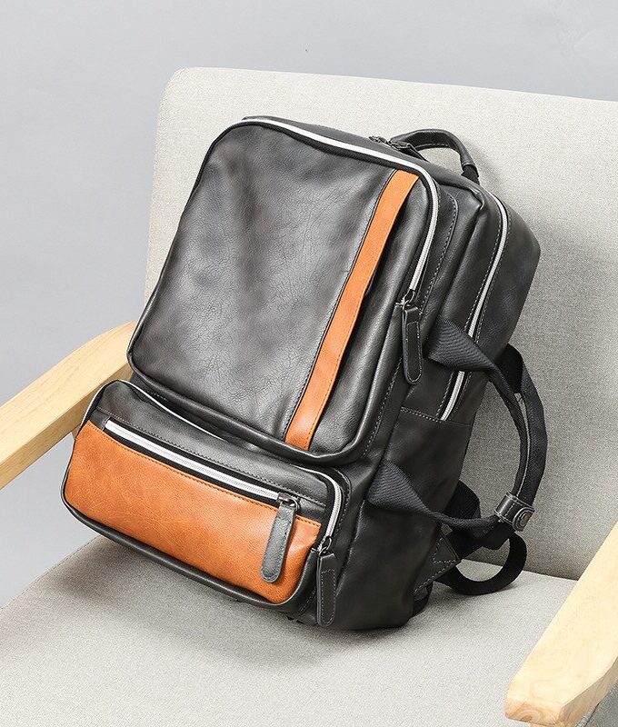 Korean Luxury Leather Backpack Laptop Backpack