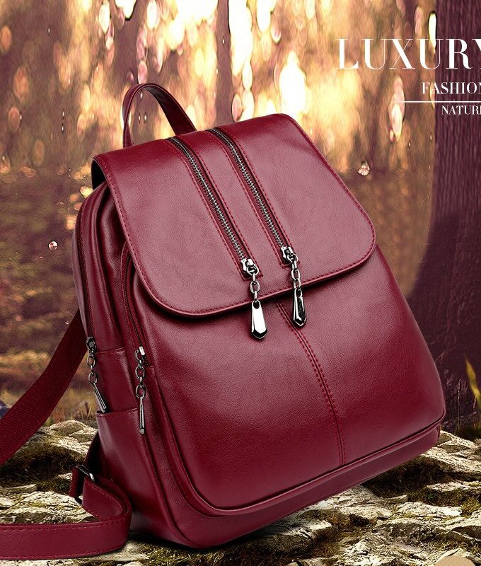 Laptop Backpack Women Leather Luxury Backpack