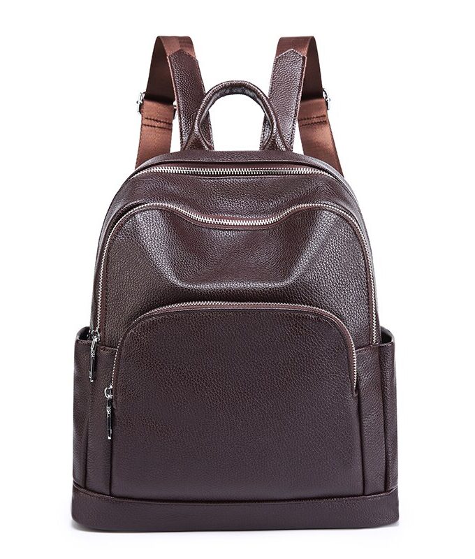 Backpack Luxury Genuine Leather Bag for Men Teenage