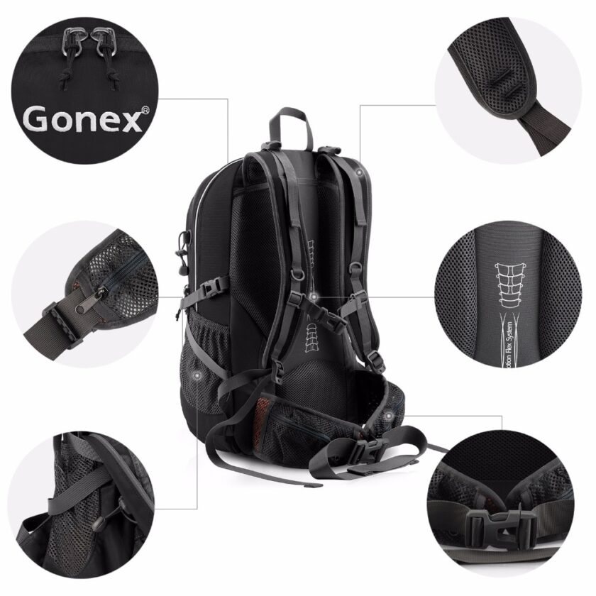 Gonex 35L Hiking Backpack Camping Outdoor Trekking Daypack Gonex 35L Hiking Backpack Camping Outdoor Trekking Daypack Rain Cover included Water-resistant Nylon