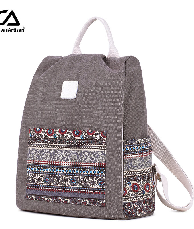 Backpack Retro Style Floral School Bookbag