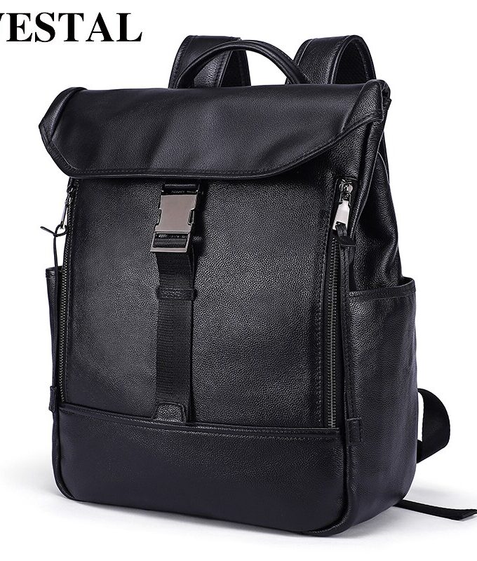 Genuine Leather Backpack Male Business bag anti thief