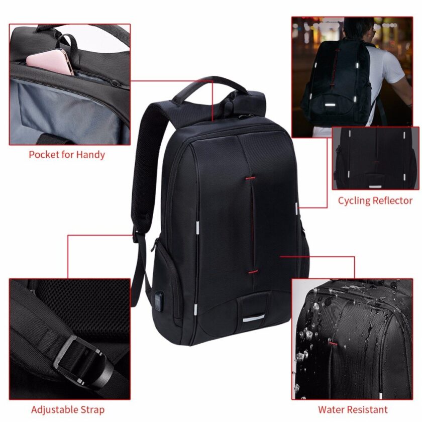 KALIDI 15 inch Waterproof Men's Laptop Backpack Computer