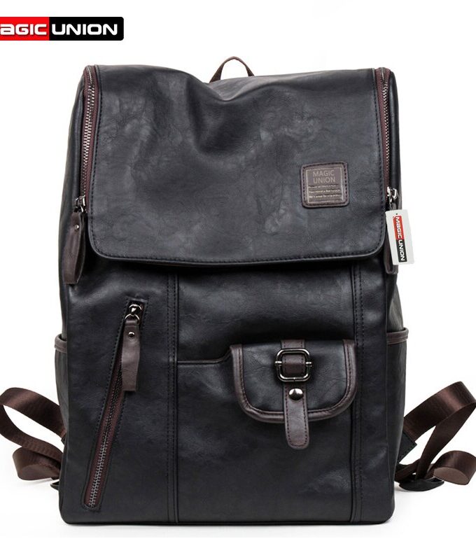 Oil Wax Paper Leather Backpacks Western style