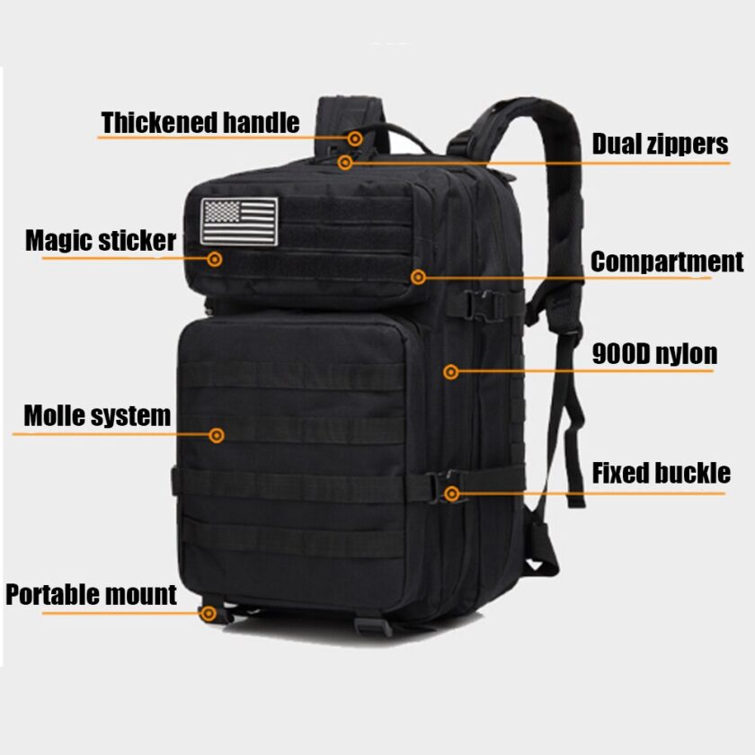 45L Outdoor Backpack Camping Hiking Molle Bags Man EDC - Image 3