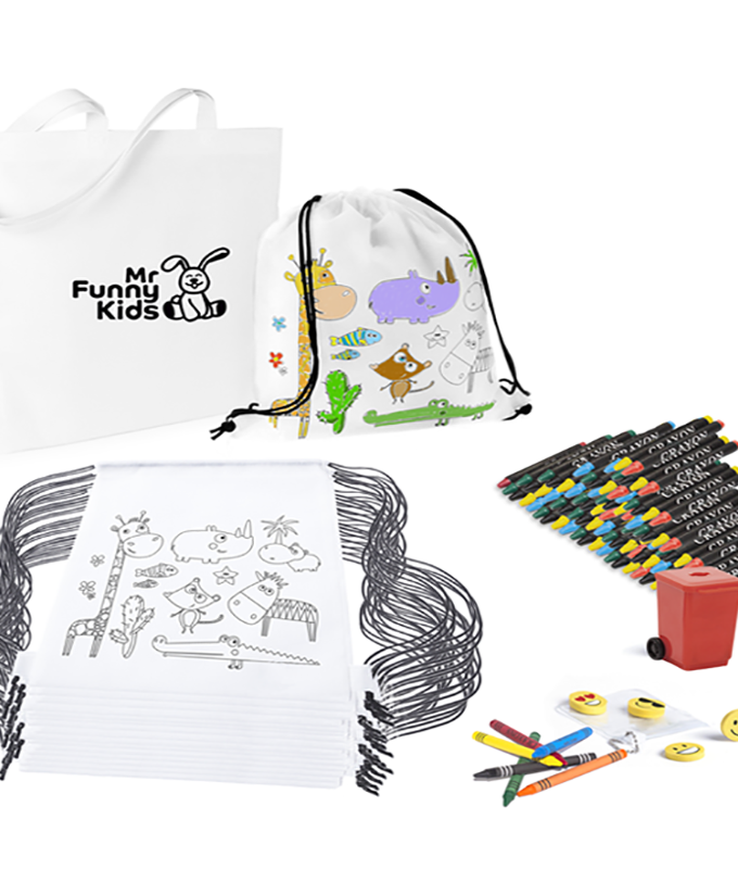 Pack 30 backpacks for painting with waxes-fun