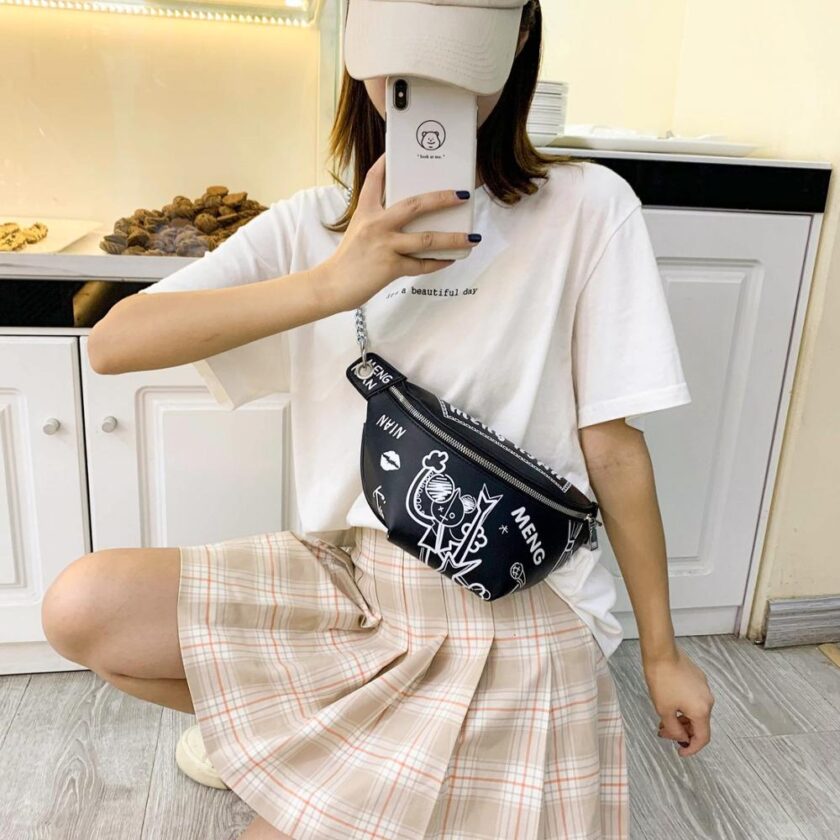 Graffiti Canvas Bags For Women Fashion Chest bag