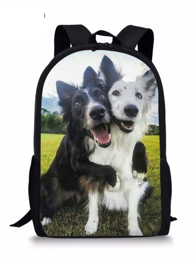 Boder Collie Dog Printed Animals Women Men Backpacks