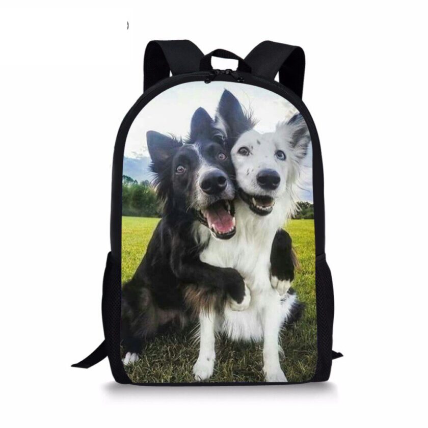 Boder Collie Dog Printed Animals Women Men Backpacks