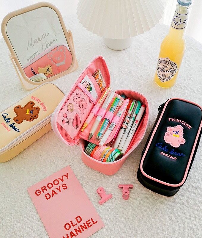 School Pencil Case Cute Bear Fashion Large Capacity
