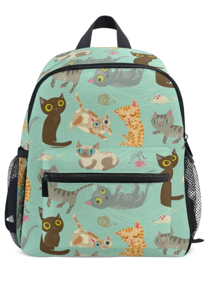 New Kids cartoon Funny Crazy Cat Kitty backpack