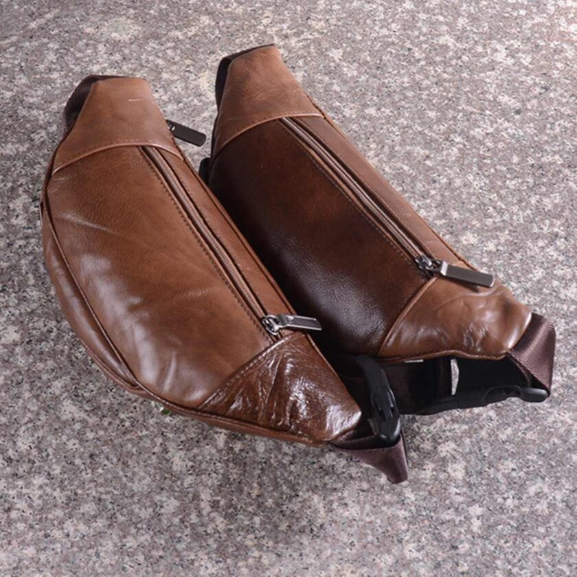 Genuine Leather Waist Bag men Waist Pack