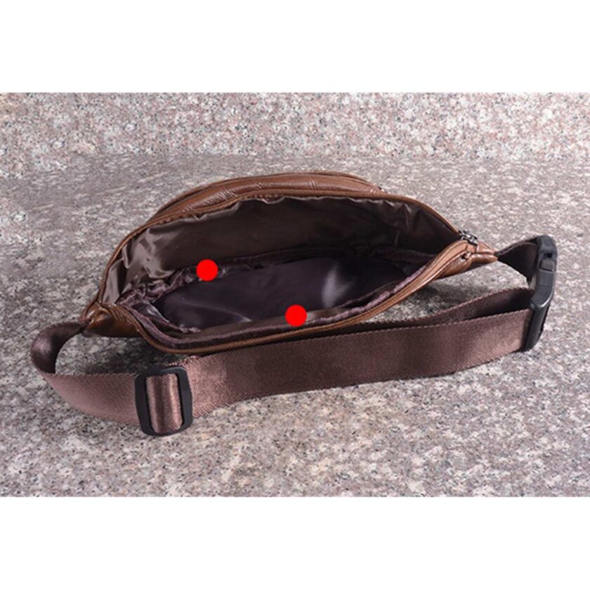 Genuine Leather Waist Bag men Waist Pack Male Genuine Leather Waist Bag men Waist Pack Waist Bag Funny Pack Belt Bag Men Chain Waist Bag For Phone Pouch Bolso Black