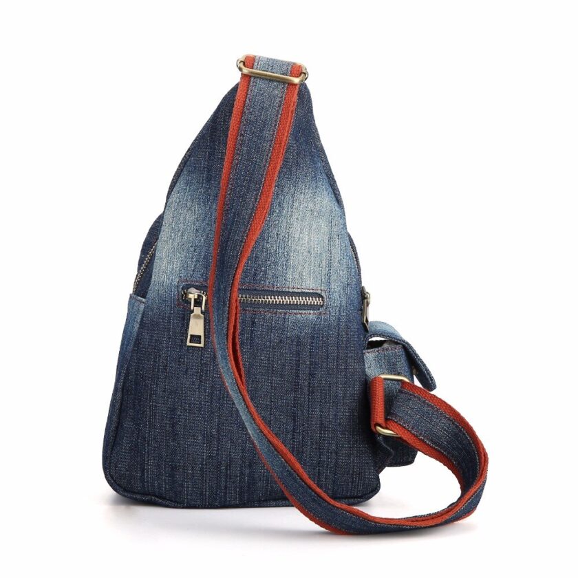 Vintage Floral Lace Sling Bags for Women Denim Chest Vintage Floral Lace Sling Bags for Women Denim Chest Bag Jeans Casual Daypack Fashion Shoulder Travel Backpack Bags Retro Purse