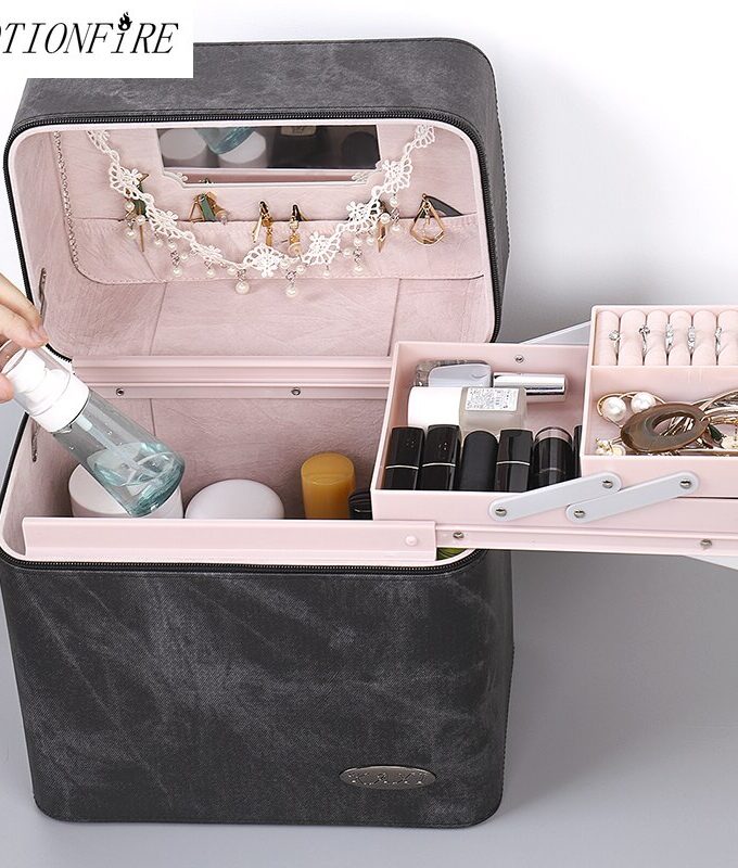 Professional Cosmetic Bag Portable Large Capacity