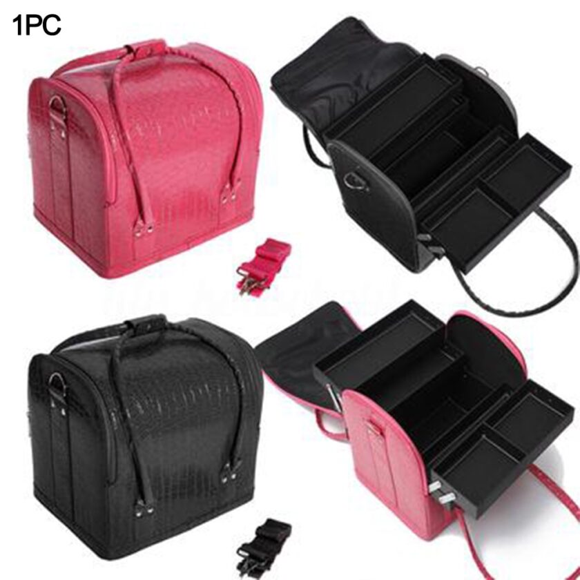 Makeup Bags Cosmetic Cases Fashion PU Leather Luxury Alligator Women's Makeup Bags Cosmetic Cases Fashion PU Leather Luxury Alligator Professional Travel Cosmetic Cases Large Capacity Durable 
