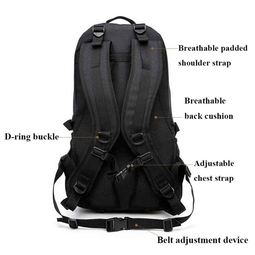 45L Outdoor Hiking Trekking Backpack Climbing Bag 45L Outdoor Hiking Trekking Backpack Climbing Bag Rucksack Tactical Camping Hunting Daypack Assault Pack for Traveling Camping