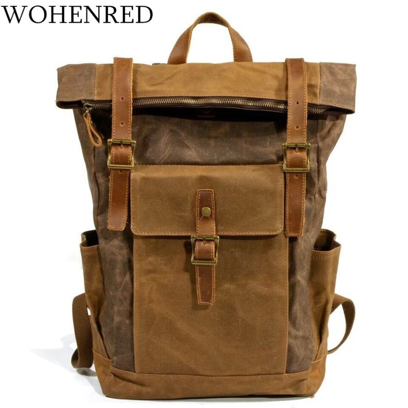 Vintage Canvas Leather Laptop Waterproof Backpack Review ...