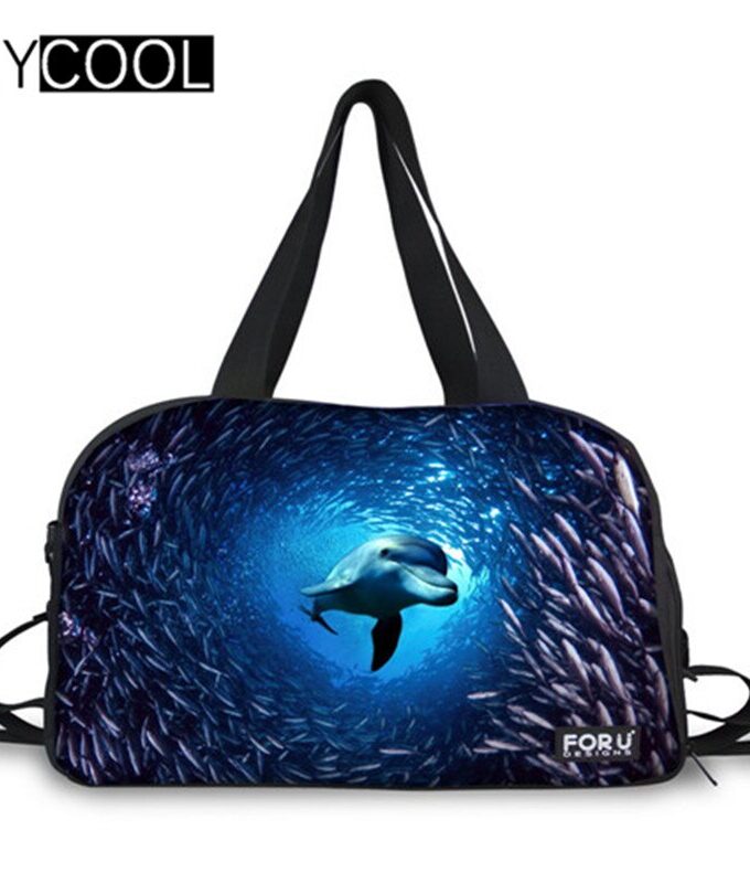 Blue Sea Dolphin Shark Gym Bags Funny