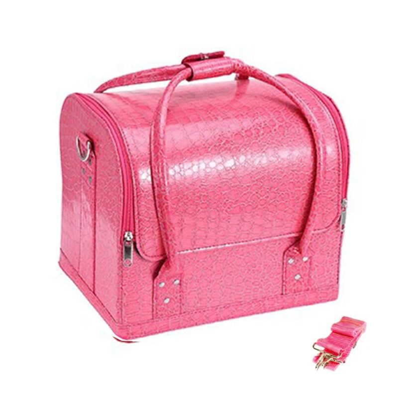 Makeup Bags Cosmetic Cases Fashion PU Leather Luxury Alligator - Image 4