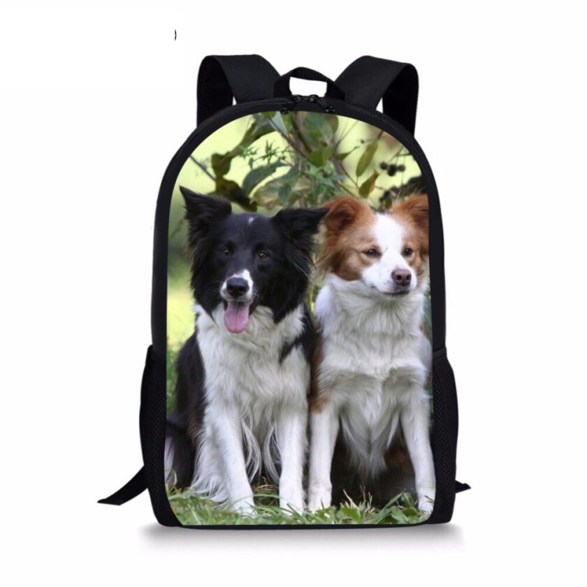 Boder Collie Dog Printed Animals Women Men Backpacks