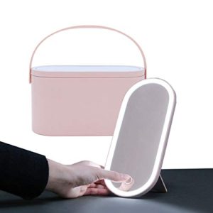 Travel Makeup Organizer Box with Mirror Light Up LED