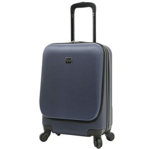 Navy Blue Laptop Carry On Hardside 4 Wheel Spinner