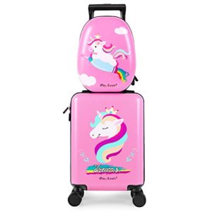 Unicorn Kids Carry on Luggage Set with Spinner Wheels